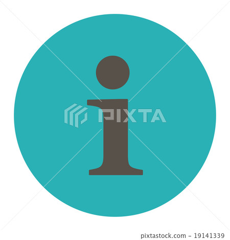 Info flat grey and cyan colors round button 19141339