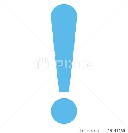 Exclamation Sign flat blue color icon 19141386