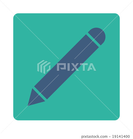 Pencil flat cobalt and cyan colors rounded button - Stock Illustration ...