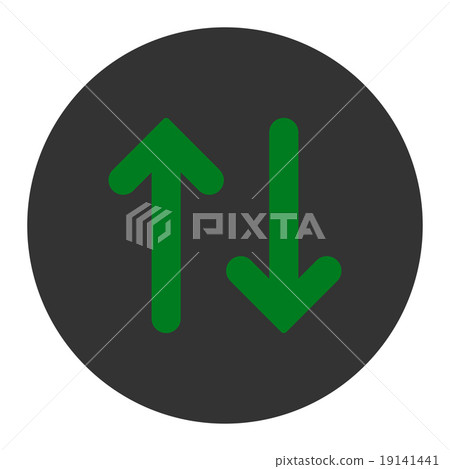 Flip flat green and gray colors round button - Stock Illustration ...