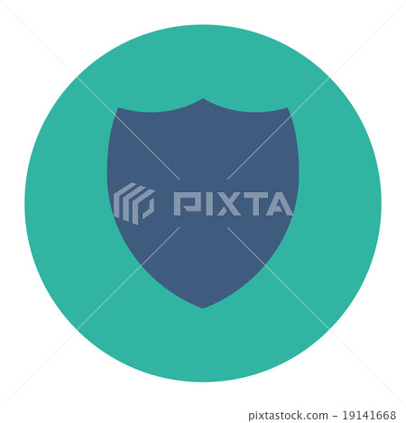Shield flat cobalt and cyan colors round button - Stock Illustration ...