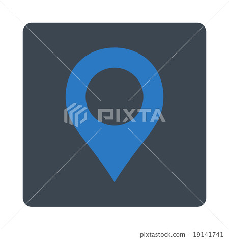 Map Marker flat smooth blue colors rounded button - Stock Illustration ...