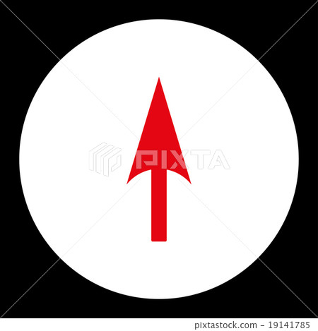 Arrow Axis Y flat red and white colors round button Arrow Axis Y flat red and white colors round button 19141785