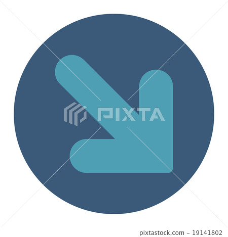 Arrow Down Right flat cyan and blue colors... - Stock Illustration ...