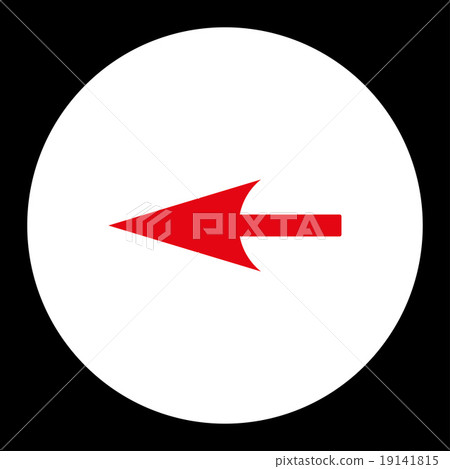 Sharp Left Arrow flat red and white colors round button Sharp Left Arrow flat red and white colors round button 19141815