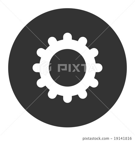 Gear flat white and gray colors round button Gear flat white and gray colors round button 19141816