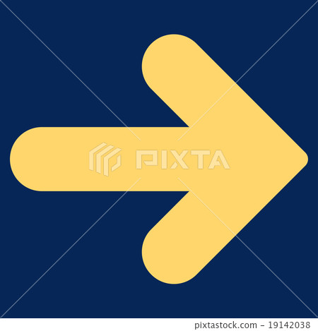 Arrow Right flat yellow color icon 19142038