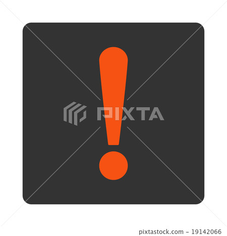 Exclamation Sign flat orange and gray colors rounded button Exclamation Sign flat orange and gray colors rounded button 19142066
