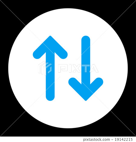 Flip flat blue and white colors round button - Stock Illustration ...