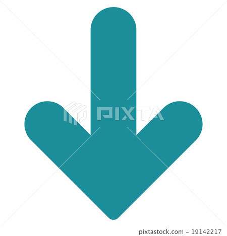 Arrow Down flat soft blue color icon 19142217