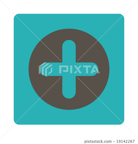 Create flat grey and cyan colors rounded button - Stock Illustration ...