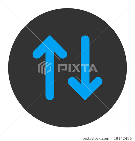 Flip flat blue and gray colors round button - Stock Illustration ...