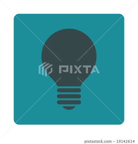 Electric Bulb flat soft blue colors rounded button Electric Bulb flat soft blue colors rounded button 19142614