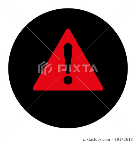Warning flat intensive red and black colors round button Warning flat intensive red and black colors round button 19142618