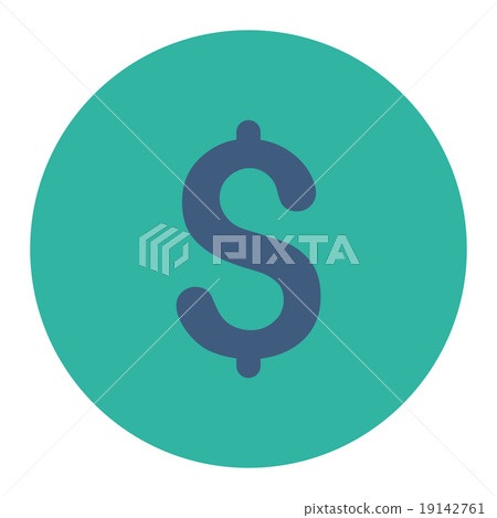 Dollar flat cobalt and cyan colors round button - Stock Illustration ...