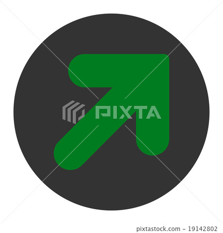 Arrow Up Right flat green and gray colors round... - Stock Illustration ...