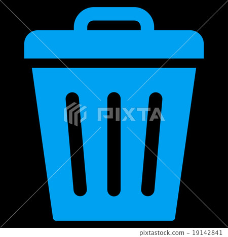 Trash Can flat blue color icon 19142841