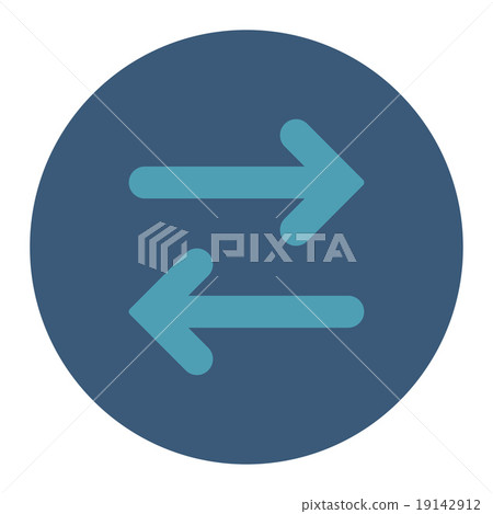 Flip Horizontal flat cyan and blue colors round... - Stock Illustration ...