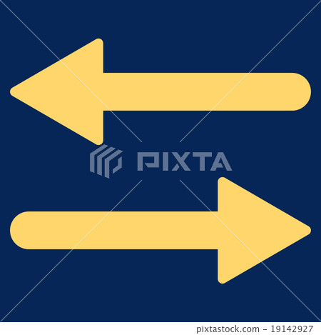 Arrows Exchange Horizontal flat yellow color icon 19142927