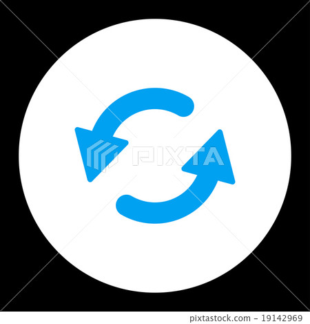 Refresh Ccw flat blue and white colors round button Refresh Ccw flat blue and white colors round button 19142969