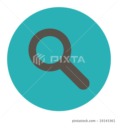 Search flat grey and cyan colors round button 19143361