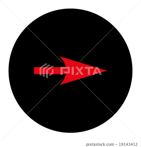 Arrow Axis X flat intensive red and black colors round button 19143412