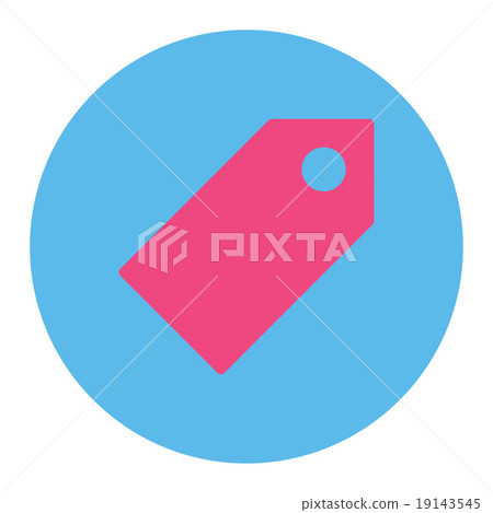 Tag flat pink and blue colors round button Tag flat pink and blue colors round button 19143545
