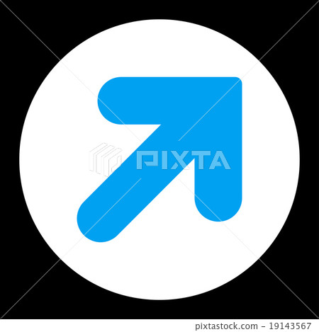 Arrow Up Right flat blue and white colors round... - Stock Illustration ...