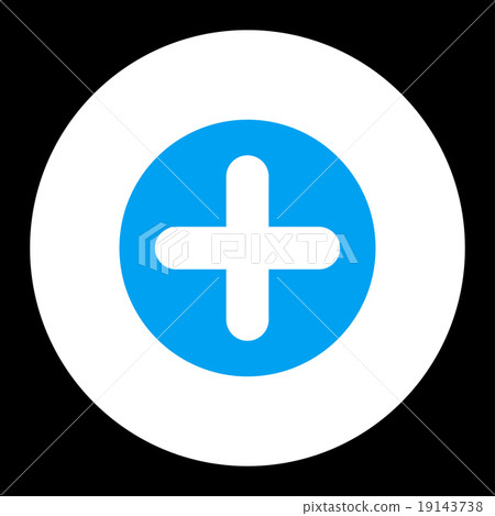 Create flat blue and white colors round button - Stock Illustration ...