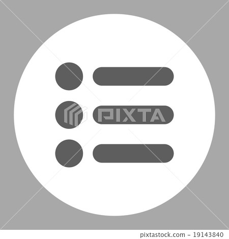 Items flat dark gray and white colors round button - Stock Illustration ...