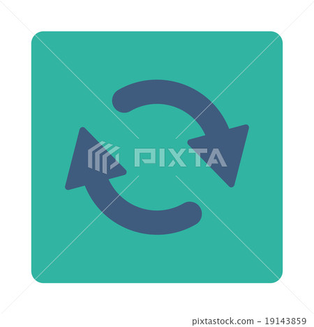 Refresh flat cobalt and cyan colors rounded button 19143859