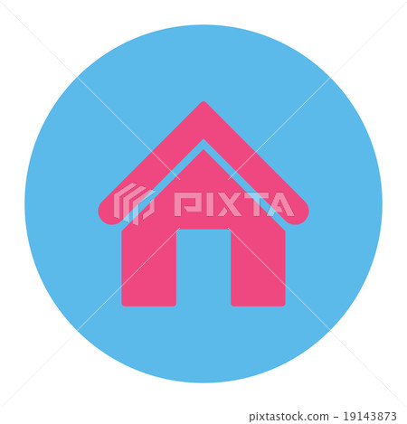 Home flat pink and blue colors round button Home flat pink and blue colors round button 19143873