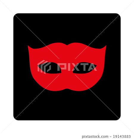 Privacy Mask flat intensive red and black colors rounded button Privacy Mask flat intensive red and black colors rounded button 19143883