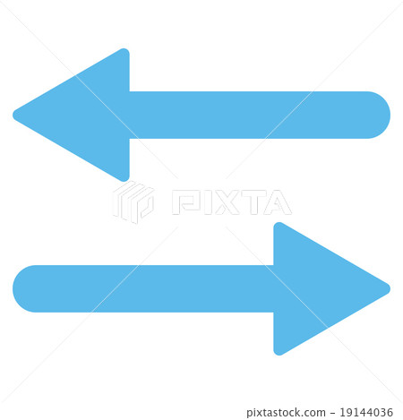 Arrows Exchange Horizontal flat blue color icon Arrows Exchange Horizontal flat blue color icon 19144036