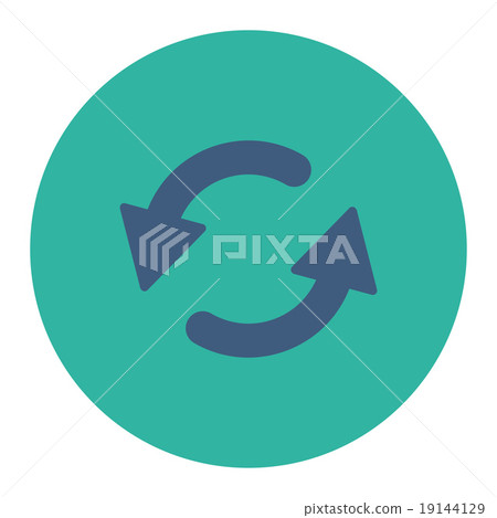Refresh Ccw flat cobalt and cyan colors round... - Stock Illustration ...