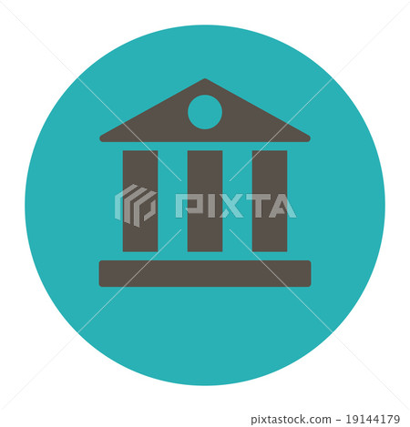 Bank flat grey and cyan colors round button-插圖素材 [19144179] - PIXTA圖庫