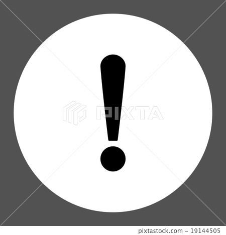 Exclamation Sign flat black and white colors round button Exclamation Sign flat black and white colors round button 19144505