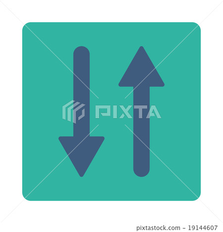 Arrows Exchange Vertical flat cobalt and cyan... - Stock Illustration ...