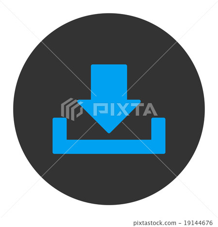 Download flat blue and gray colors round button - Stock Illustration ...