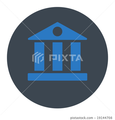 Bank flat smooth blue colors round button - Stock Illustration ...