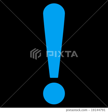 Exclamation Sign flat blue color icon Exclamation Sign flat blue color icon 19144791