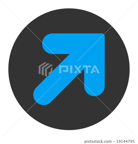 Arrow Up Right flat blue and gray colors round... - Stock Illustration ...