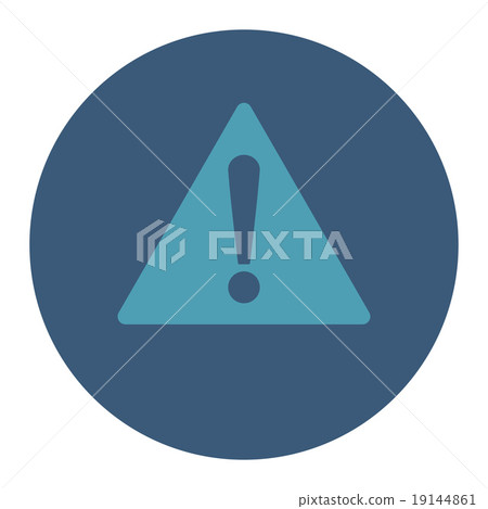 Warning flat cyan and blue colors round button Warning flat cyan and blue colors round button 19144861