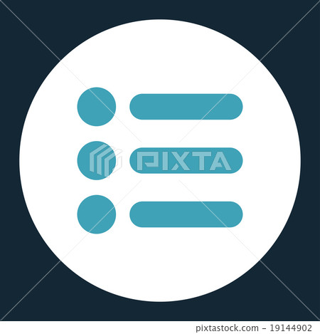 Items flat blue and white colors round button - Stock Illustration ...