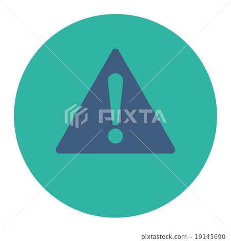 Warning flat cobalt and cyan colors round button - Stock Illustration ...