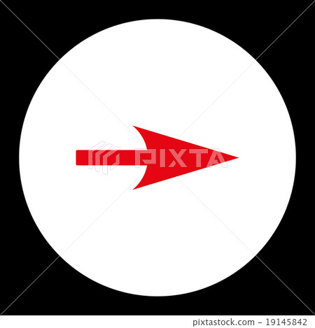 Arrow Axis X flat red and white colors round button 19145842