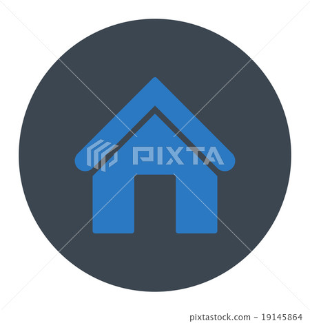 Home flat smooth blue colors round button - Stock Illustration ...