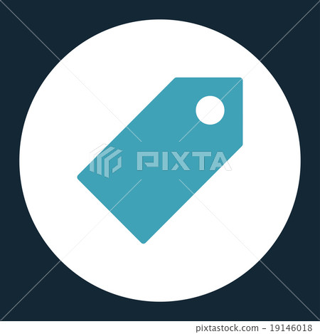 Tag flat blue and white colors round button - Stock Illustration ...