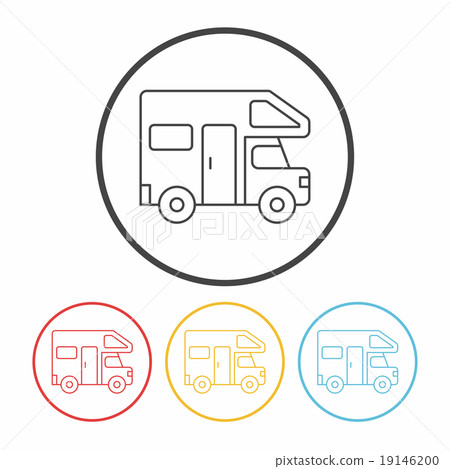 Camper van line icon - Stock Illustration [19146200] - PIXTA