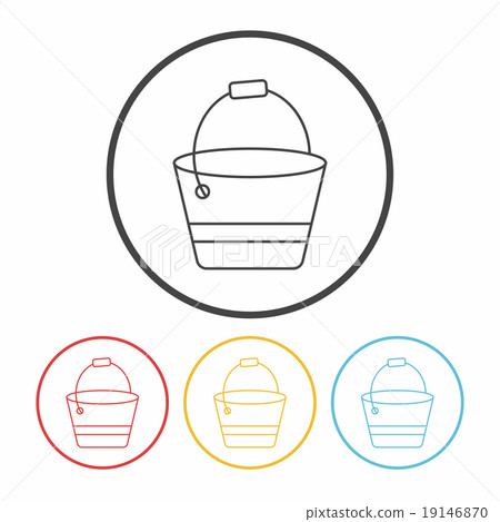 water bucket line icon water bucket line icon 19146870
